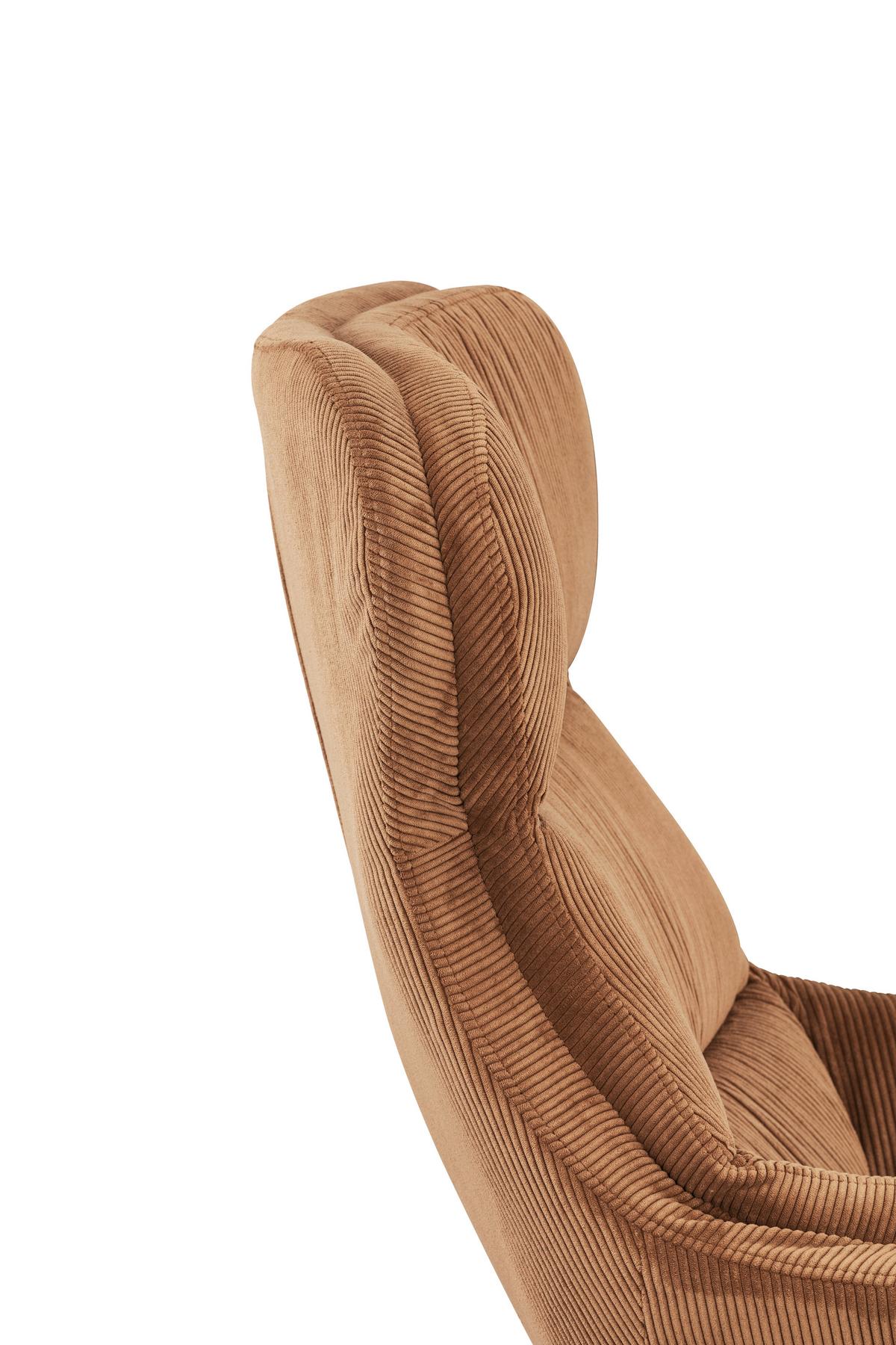 Set S Foteljem Tabbe, Oranžna, Žamet - črna/barve bakra, Moderno, kovina/tekstil (76/110/88,5cm) - Modern Living