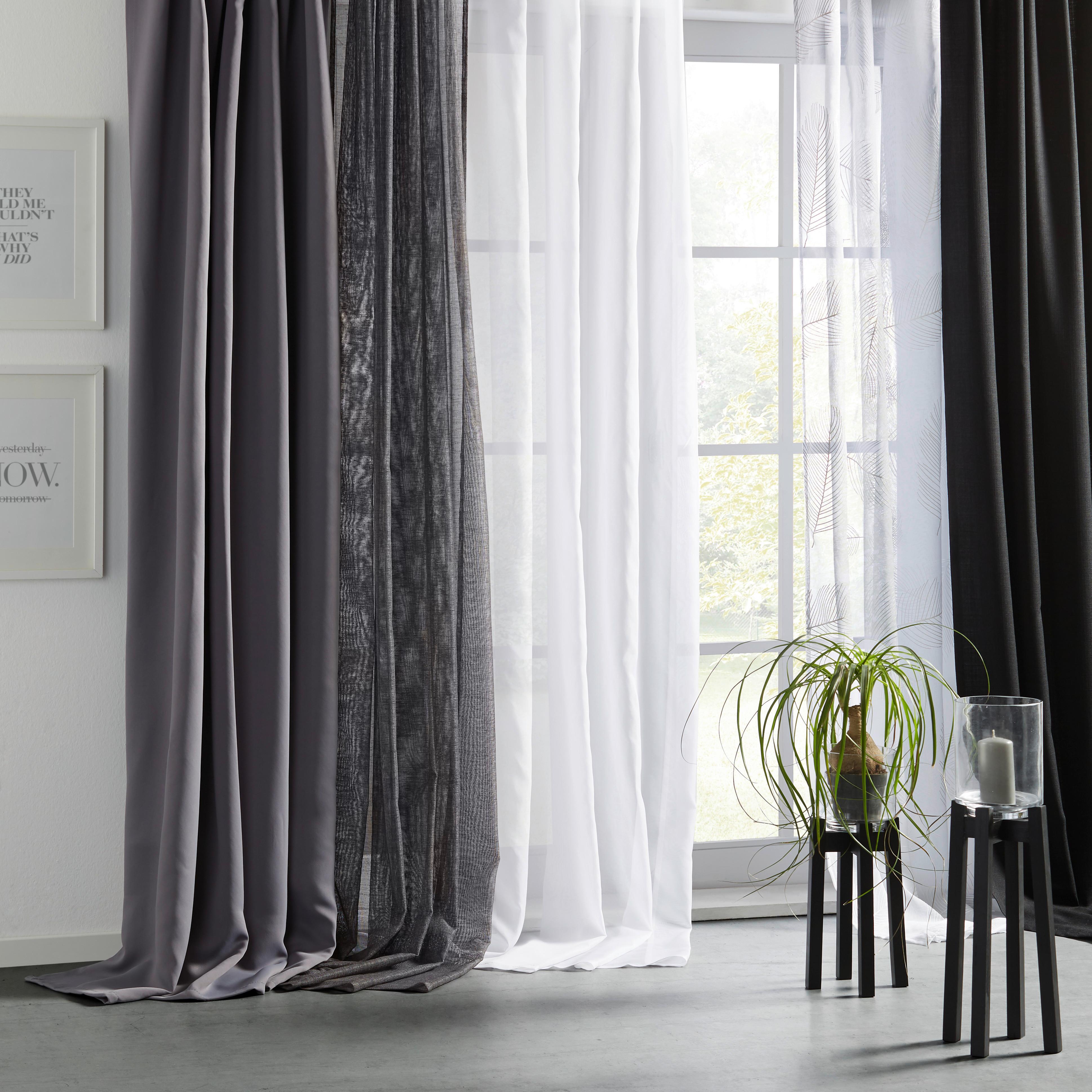 GARDINLÄNGD LEO -AKT- -EXT- - svart, textil (135/255cm) - Premium Living