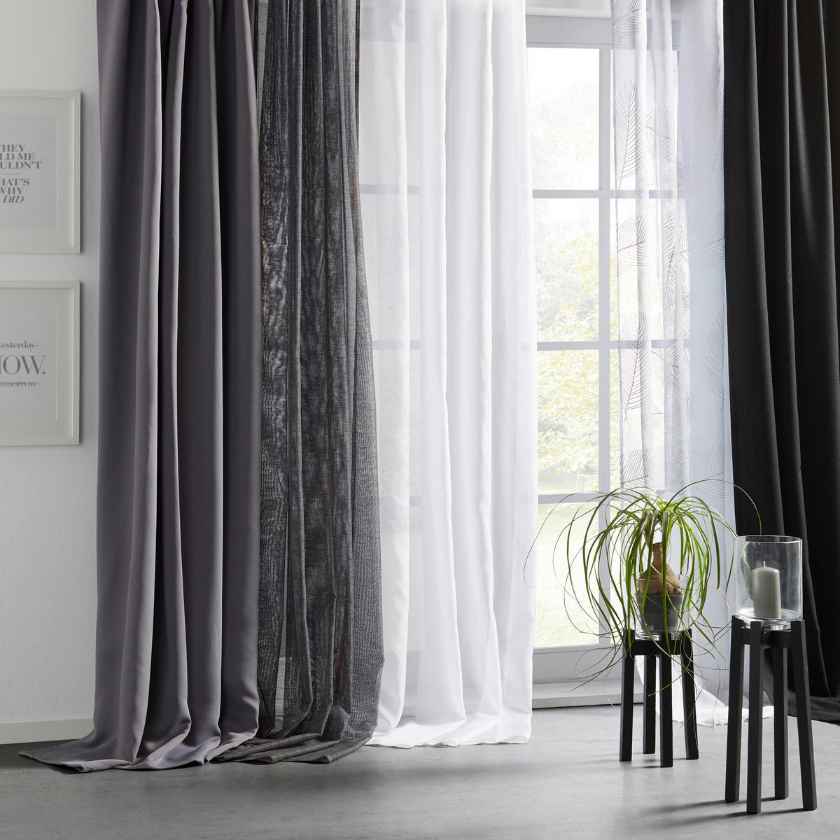 Perdea prefabricată Leo - negru, textil (135/255cm) - Premium Living