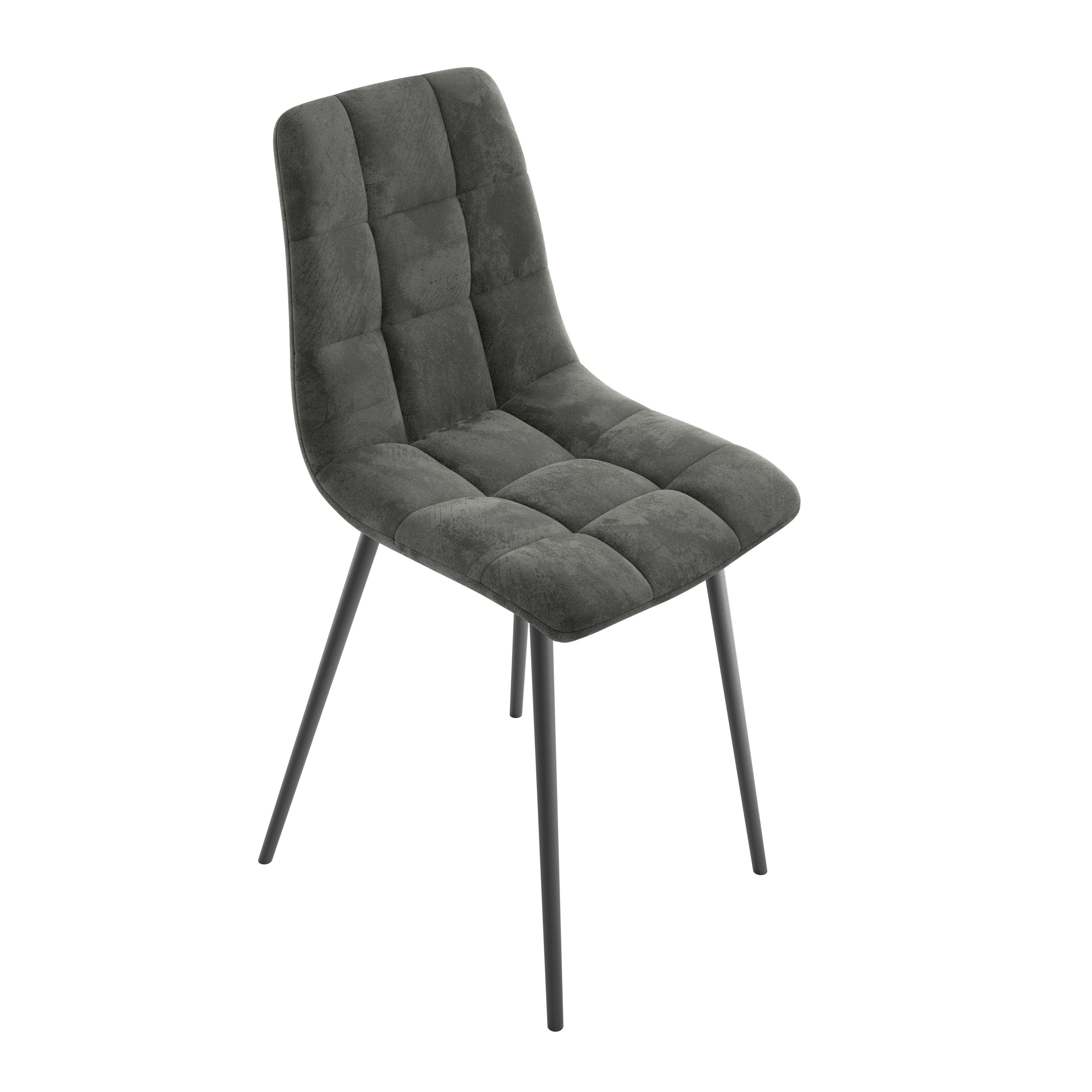 Stol Lech, Siva - siva/črna, Konvencionalno, kovina/tekstil (45/88/55cm) - Mömax