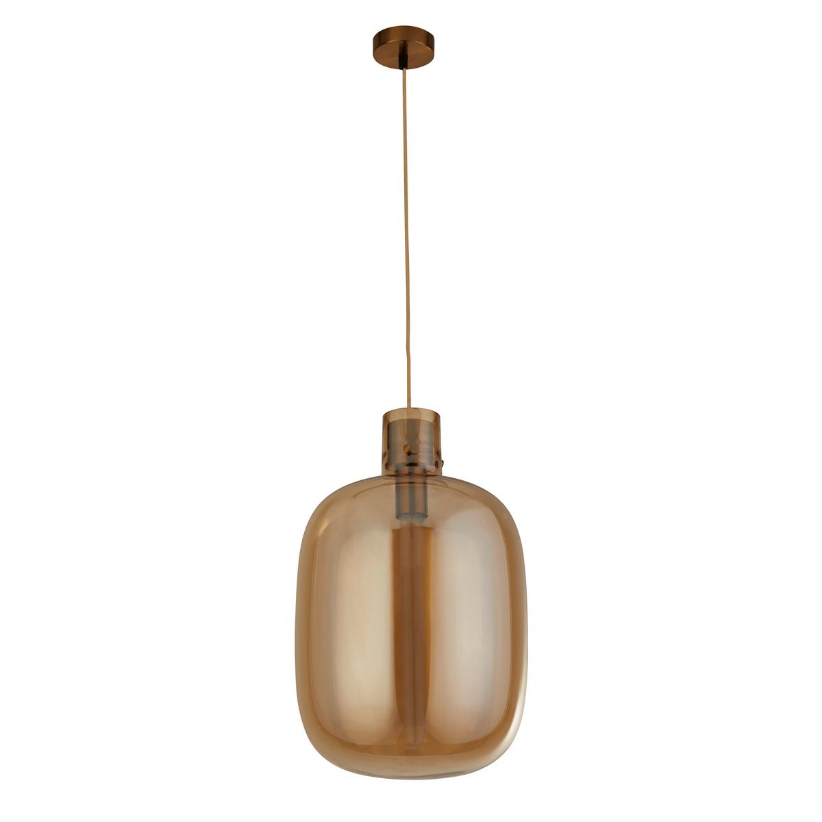 Függőlámpa Barrel 68361am - borostyánszínű, Design, üveg/fém (30/127cm)