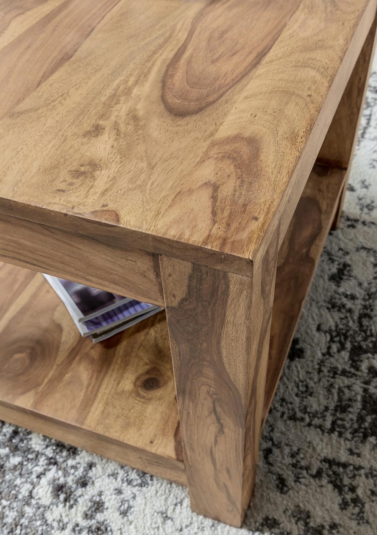 Couchtisch "Mumbai" ca. 60x60 cm, aus Akazie - Akaziefarben, Design, Holz (60/60/40cm) - MID.YOU