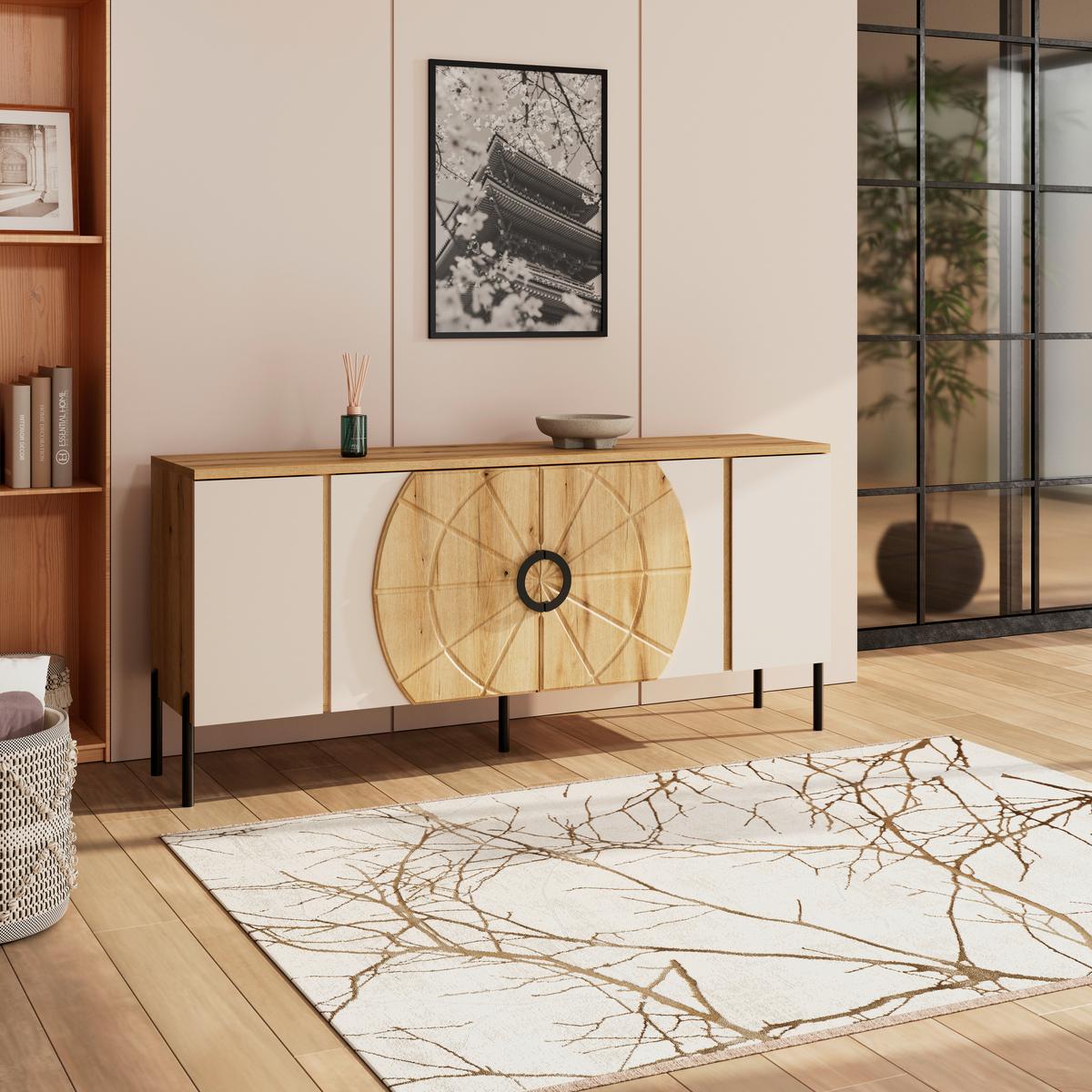 Tv Komoda Hong Kong - kašmir/boja hrasta, Trendi, metal/pločasti materijal (160/71,9/37,5cm) - Modern Living
