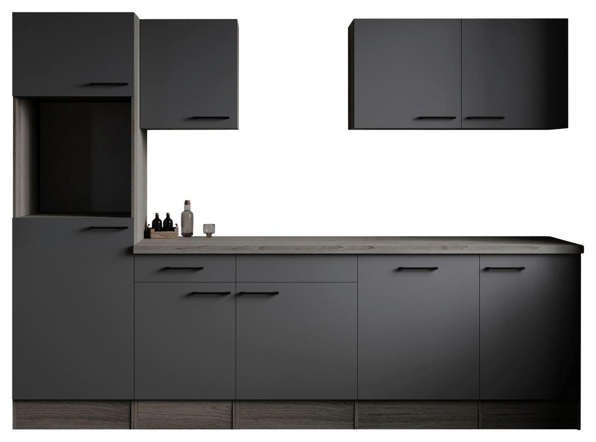 Kuhinjski Blok Brez Aparatov Oliver, 280cm - črna/siva, Design, kovina/leseni material (280cm) - Respekta
