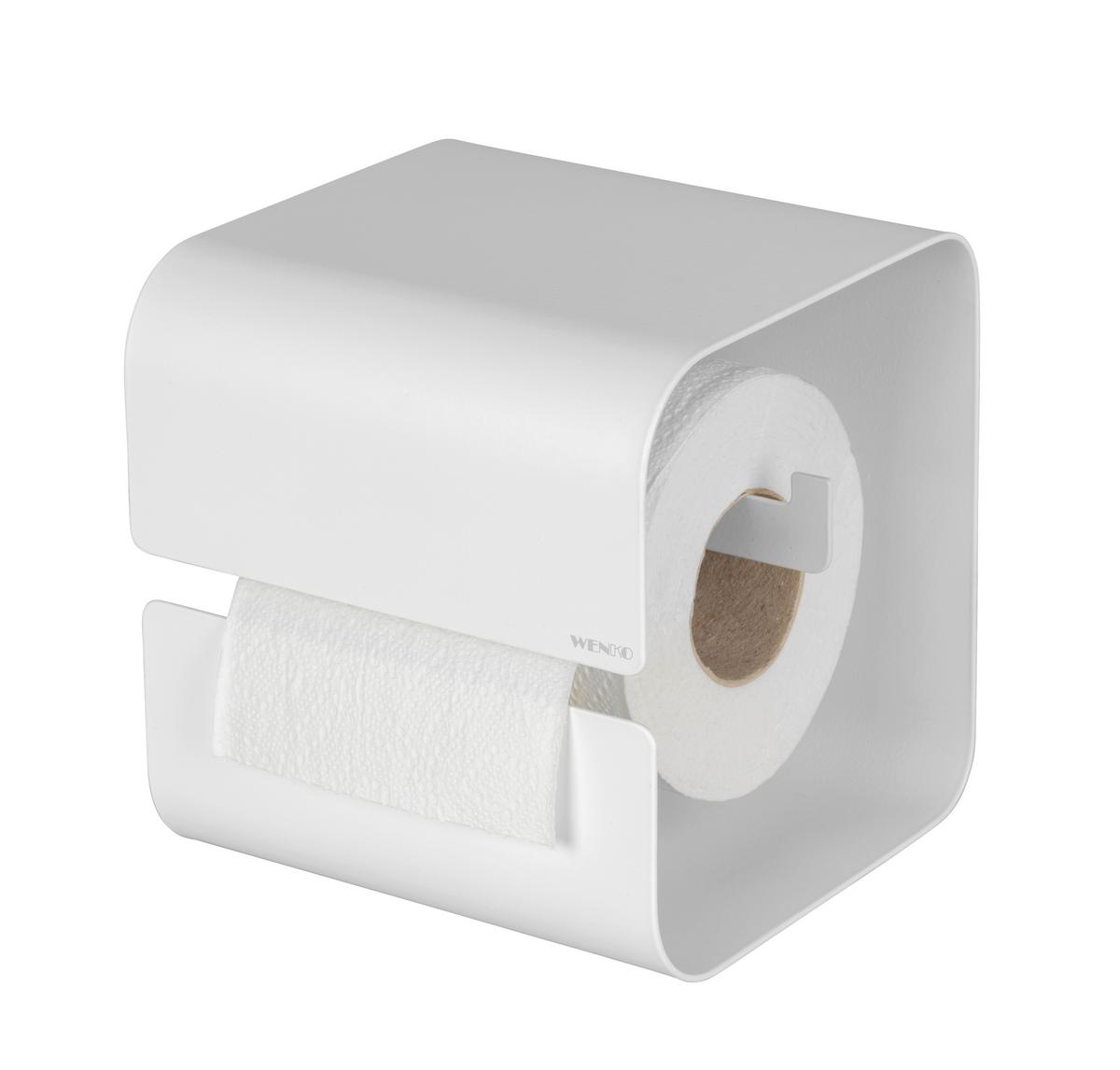 Toilettenpapierhalter Turbo -Loc Lizan Weiß - Weiß, MODERN, Metall (14/14,5/13,7cm) - Mömax