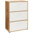 Schuhschrank Weiß/Eichefarben - Chromfarben/Eichefarben, MODERN, Holzwerkstoff/Kunststoff (69/99/38cm) Schuhschrank Weiß/Eichefarben - Chromfarben/Eichefarben, MODERN, Holzwerkstoff/Kunststoff (69/99/38cm)