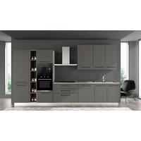 Kuhinjski Blok Line, Z Aparati, 390 Cm - siva/črna, Moderno, kovina/leseni material (390/60/216/240cm) - Mömax