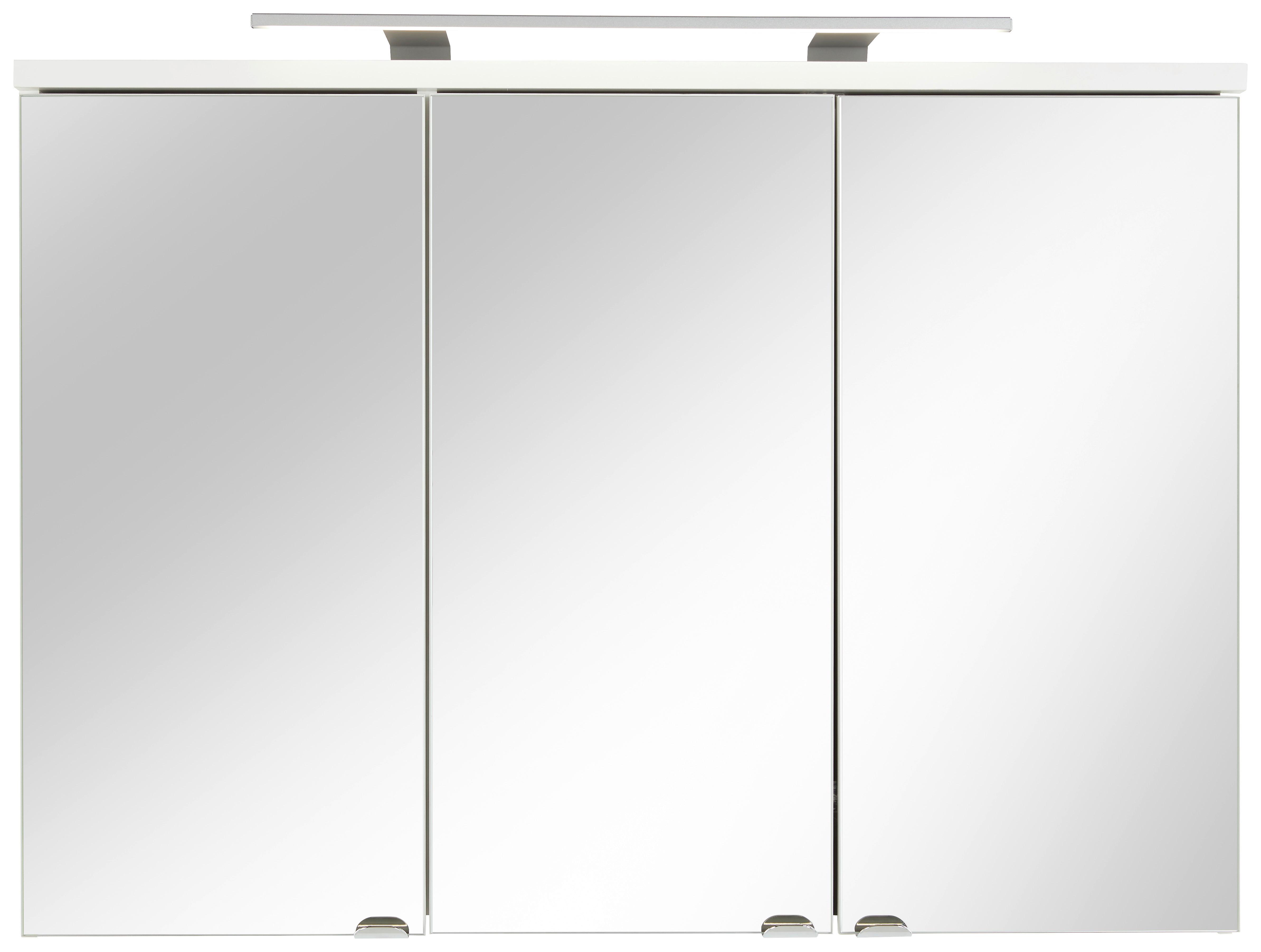 Spiegelschrank in Weiss - Klar/Chromfarben, Modern, Glas/Holzwerkstoff (98/70/18cm) - Mömax