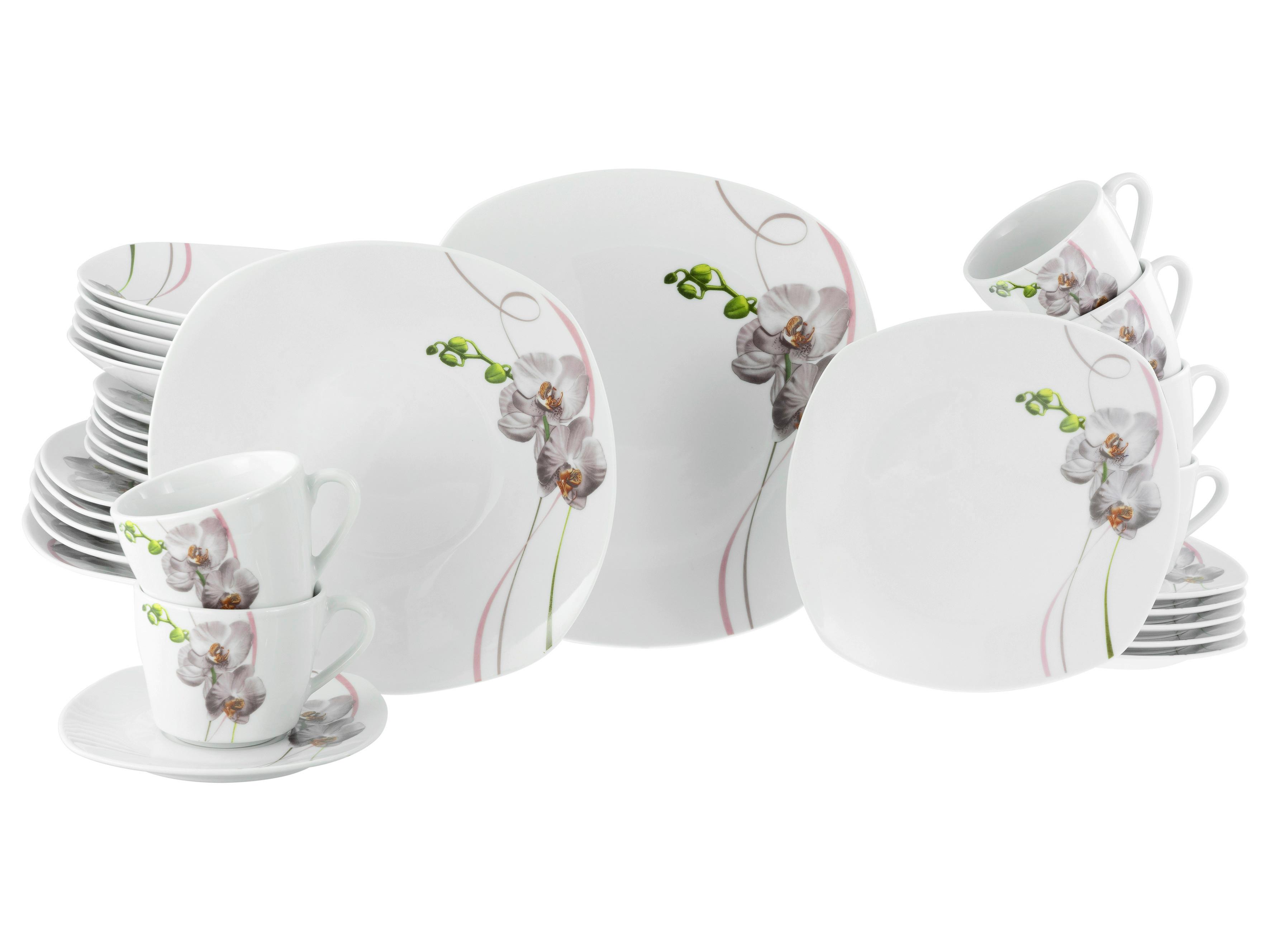 Kombiservice Square Orchidee Multicolor, 30-teilig - Multicolor, Trend, Keramik - Creatable