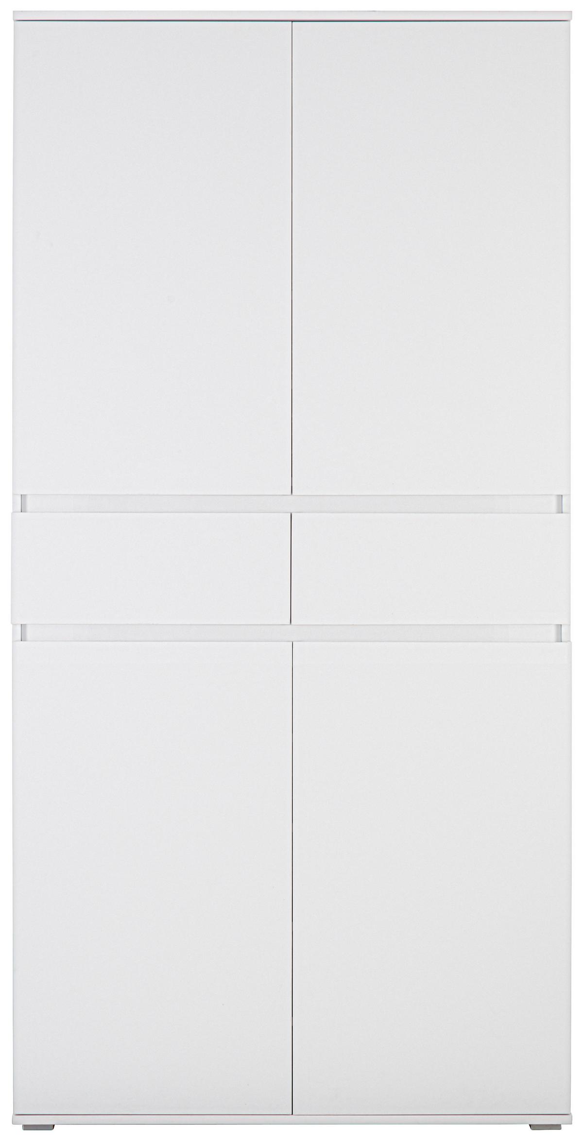 SZAFKA UNIWERSALNA LILLY - kolor srebrny/biały, Konventionell, materiał drewnopochodny/tworzywo sztuczne (100/200/37cm) - Xora