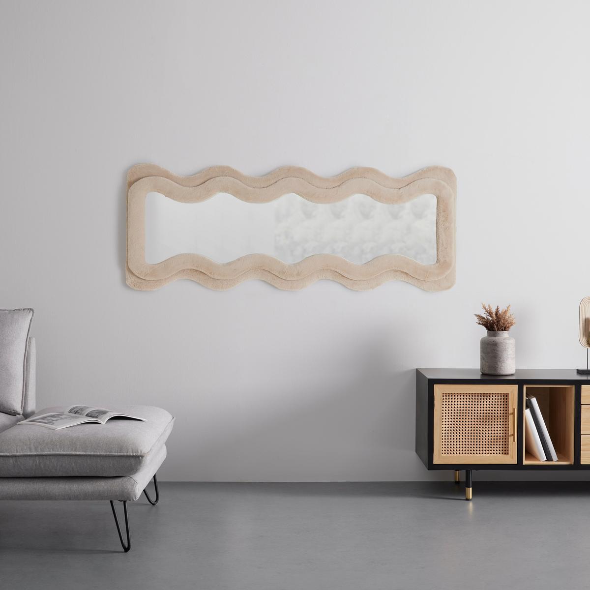 Fali Tükör Suki - taupe, Romantik / Landhaus, faalapú anyag/Üveg (60/160/4cm) - Premium Living