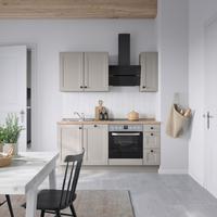 Küchenblock Cascada High m. Geräten Grau - Schwarz/Grau, MODERN, Holzwerkstoff/Metall (180cm) - Nobilia