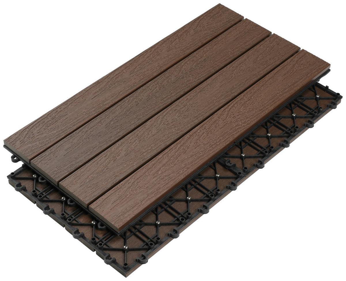 PŁYTKA TARASOWA WPC-FLIESE - kolor orzecha włoskiego, Konventionell, materiał drewnopochodny (30/60/2,4cm) - Ambia Garden