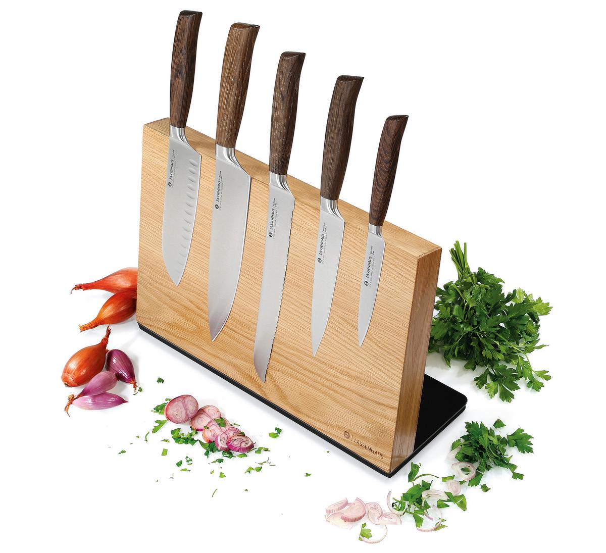 BLOK NA NOŻE 078213 - kolor dębowy, Basics, drewno (36/12,5/23cm) - Zassenhaus