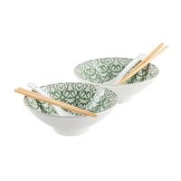 Chinesisches Tafelservice 935642 - Weiss/Grün, Basics, Keramik - Mäser