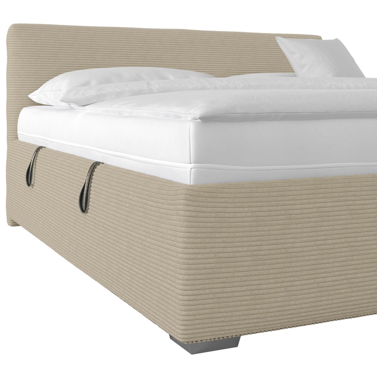 Tapecirani Krevet S Madracem Lesia - bijela/boje kroma, Moderno, drvni materijal/drvo (180/200cm)