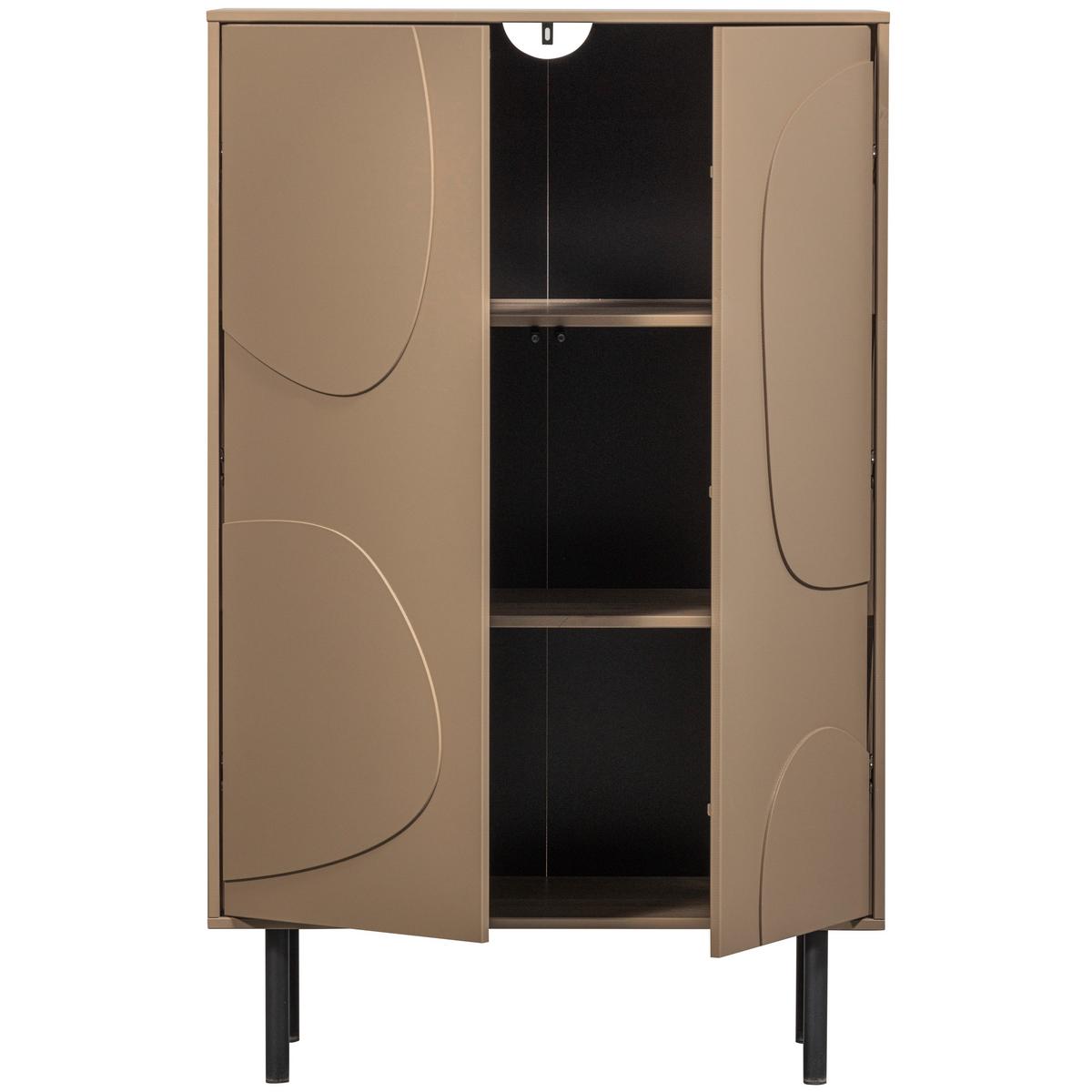Kommode Cadiz Schlammfarben B: 85cm - Schlammfarben/Schwarz, Design, Holz/Metall (85/135/40cm) - Livetastic