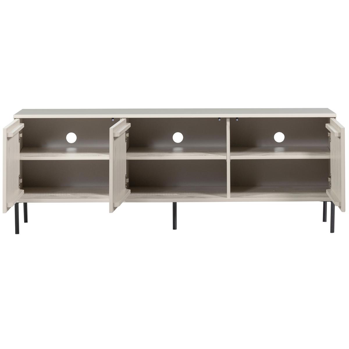 Lowboard Gravure Grau B: 100cm - Schwarz/Grau, Design, Holz/Metall (100/56/44cm) - Livetastic