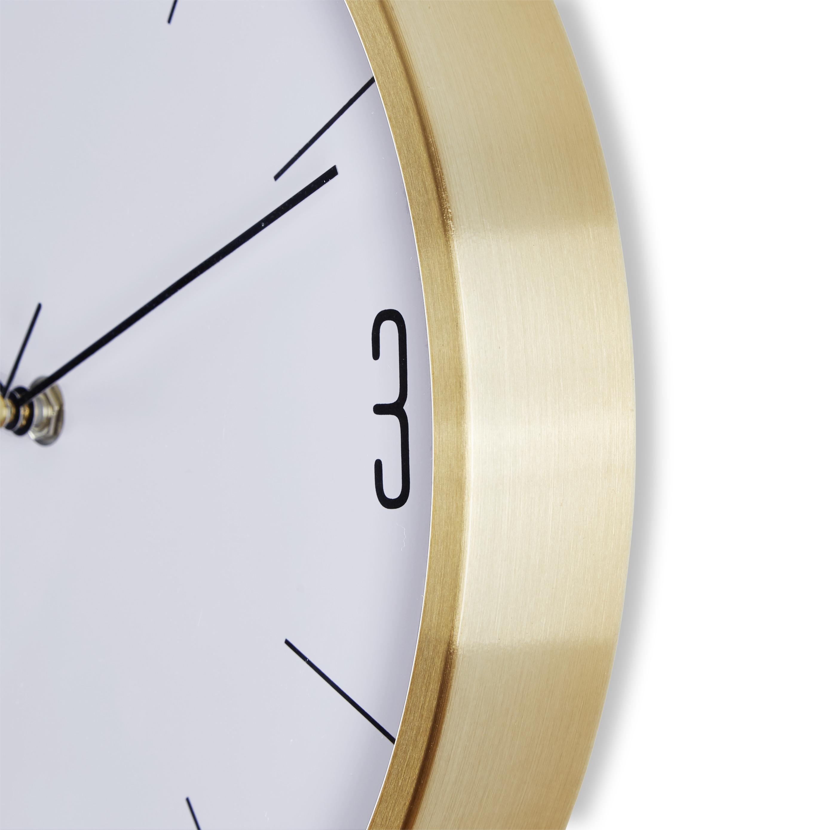 Wanduhr Jesper, ca. 30x4cm - Goldfarben, Modern, Glas/Metall (30,5/30,5/4cm) - Modern Living