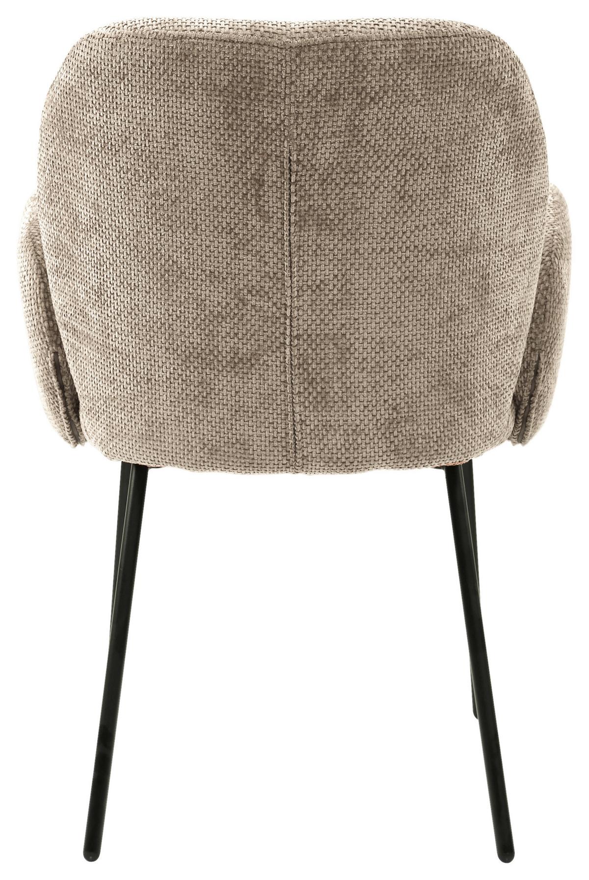 Armlehnstuhl Mara Cappuccino/Schwarz - Schlammfarben/Schwarz, LIFESTYLE, Holz/Textil (60/87/64cm) - Mömax