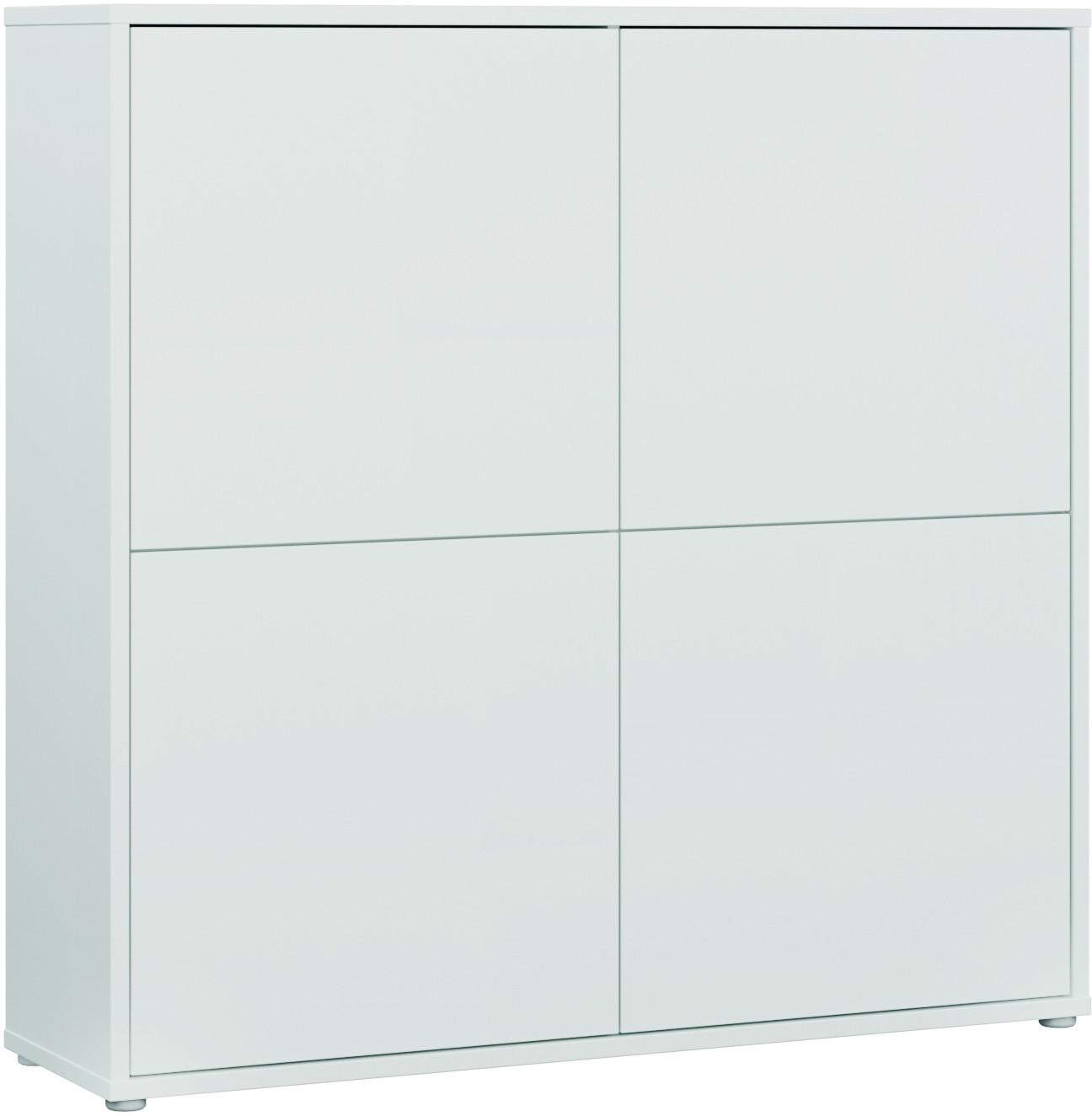 Visoka Komoda Alice, Svetlo Siva - siva/svetlo siva, Moderno, umetna masa/leseni material (124,5/121,5/34,9cm) - Carryhome