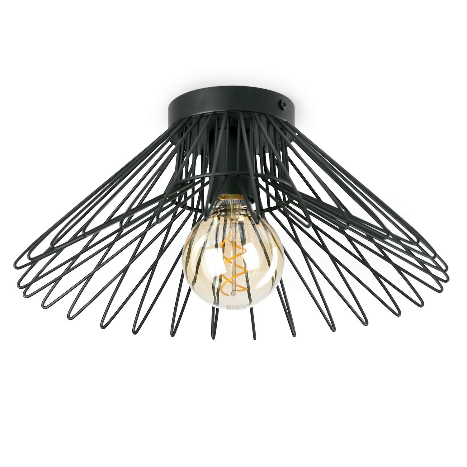 Deckenleuchte Duccio Schwarz max. 22 Watt - Schwarz, Design, Metall (40/40/18cm)