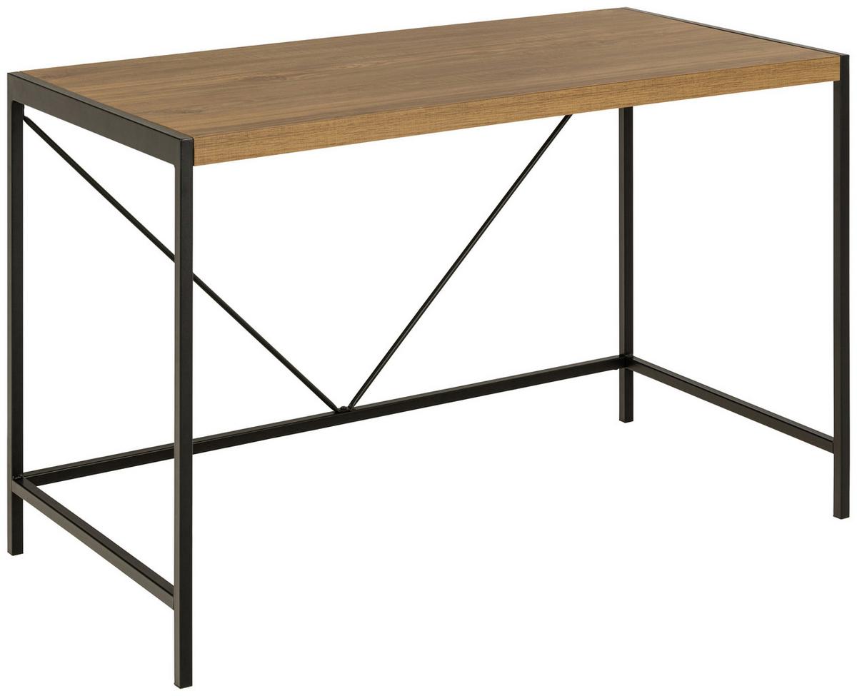 BIURKO BAHAMAS - kolor dębowy/czarny, Design, materiał drewnopochodny/metal (120/60/75cm) - MID.YOU