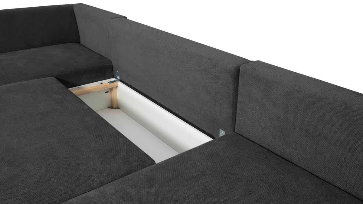 Canapea modulara VERONICE - albastru/antracit, Trend, textil (171/313/141cm) - Modern Living