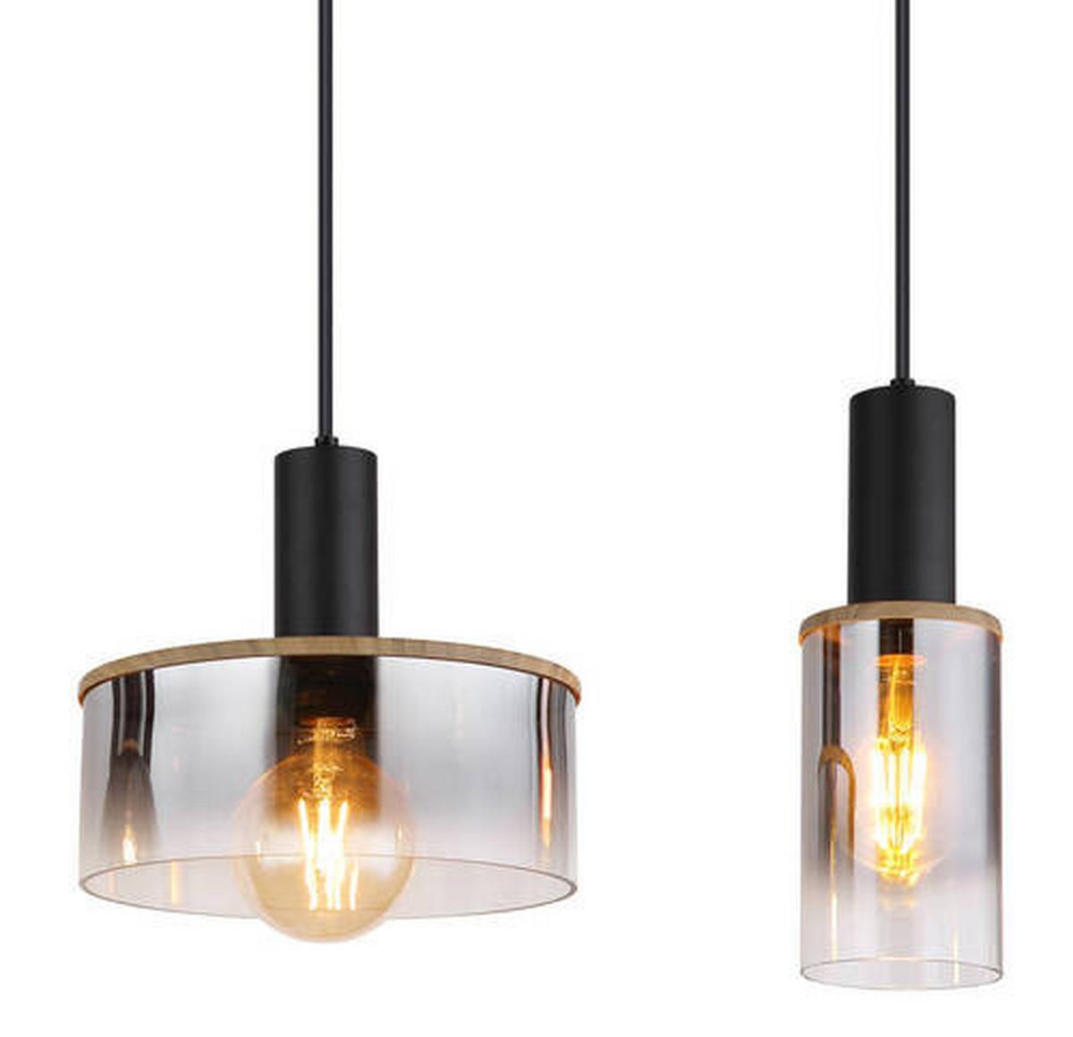 Hängeleuchte Classis Dunkelbraun max. 15 Watt - Dunkelbraun/Schwarz, Basics, Glas/Kunststoff (105/25/120cm) - Globo