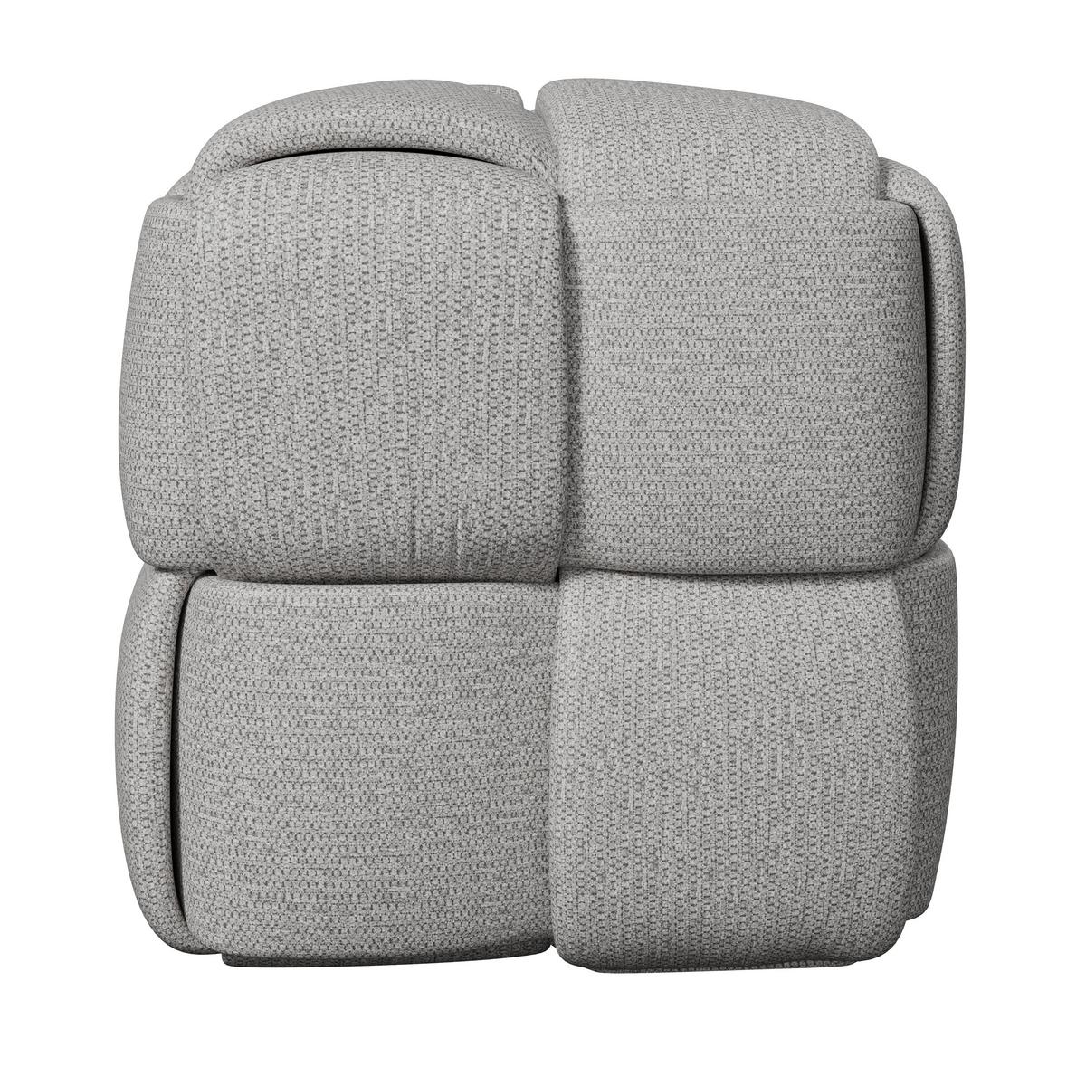 Hocker Ella Grau Bouclé - Schwarz/Grau, MODERN, Holz/Kunststoff (45/45/45cm) - Bessagi Home