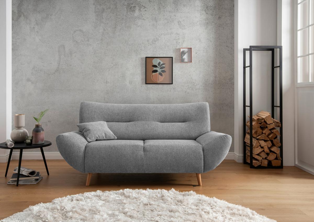 2-Sitzer-Sofa Drago Silberfarben Chenille - Wildeiche/Silberfarben, MODERN, Holz/Textil (173/81/90cm) - MID.YOU