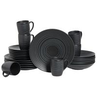 Kombiservice Lava Stone Black Schwarz, 24-teilig - Schwarz, Basics, Keramik - Creatable