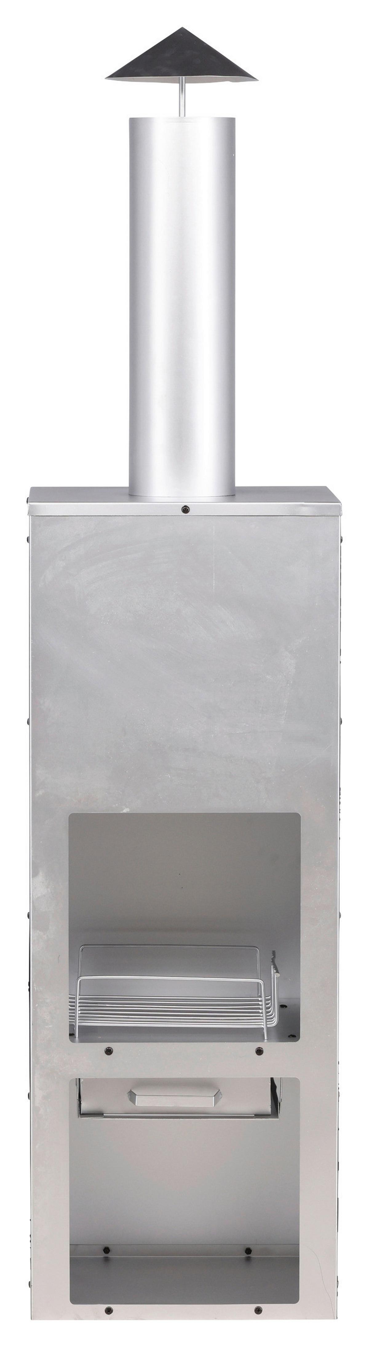 Feuerstelle Makarima ca. 45x199x45 cm Silber - Silberfarben, KONVENTIONELL, Metall (45/199/45cm) - Gardenson