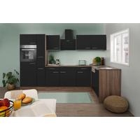 Eckküche Oliver mit Geräten ca. 310x172 cm Schwarz - Eichefarben/Schwarz, Basics, Holzwerkstoff/Metall (310/172cm) - Respekta
