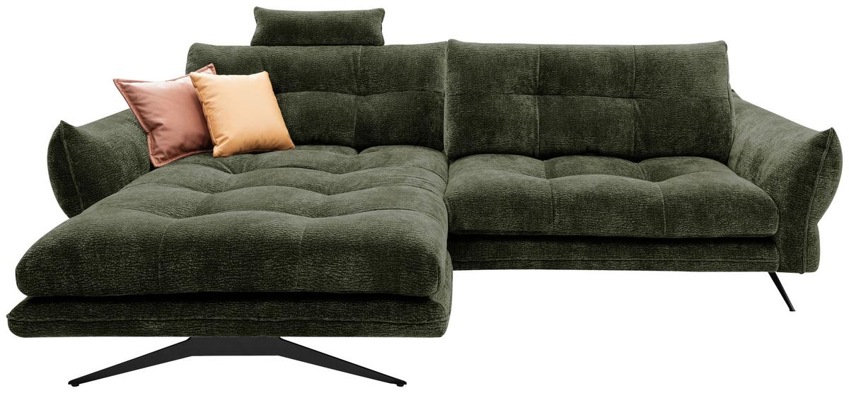 Kutna Garnitura Baxter - siva/crna, Moderno, tekstil/metal (177/68-87/280cm) - Premium Living