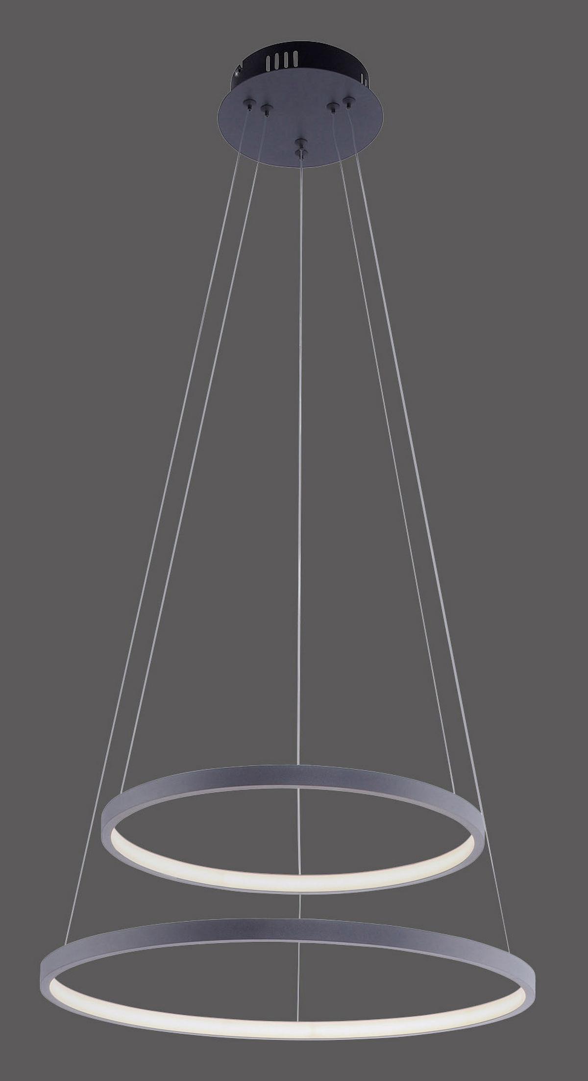 LED-Hängeleuchte Milan Anthrazit max. 46 Watt - Anthrazit, Design, Kunststoff/Metall (50/50/120cm)