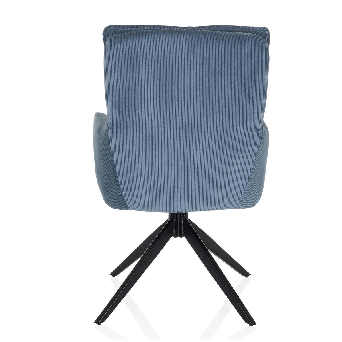 Naslanjač Tarugo, Modra - modra/črna, Moderno, kovina/tekstil (58/94/60cm) - MID.YOU