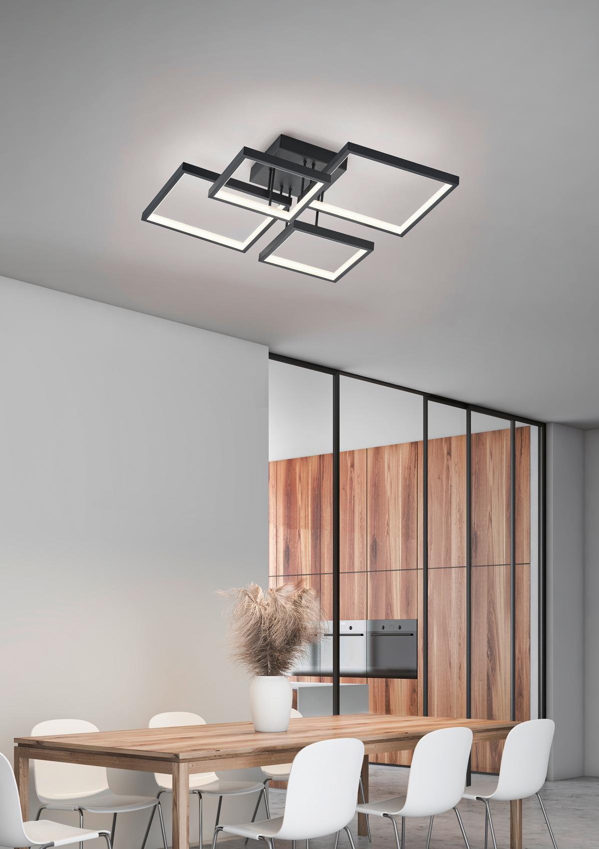 LAMPA SUFITOWA LED 627710432 SORRENTO - czarny/biały, Basics, tworzywo sztuczne/metal (52,5/16,0/52,5cm) - Trio Leuchten