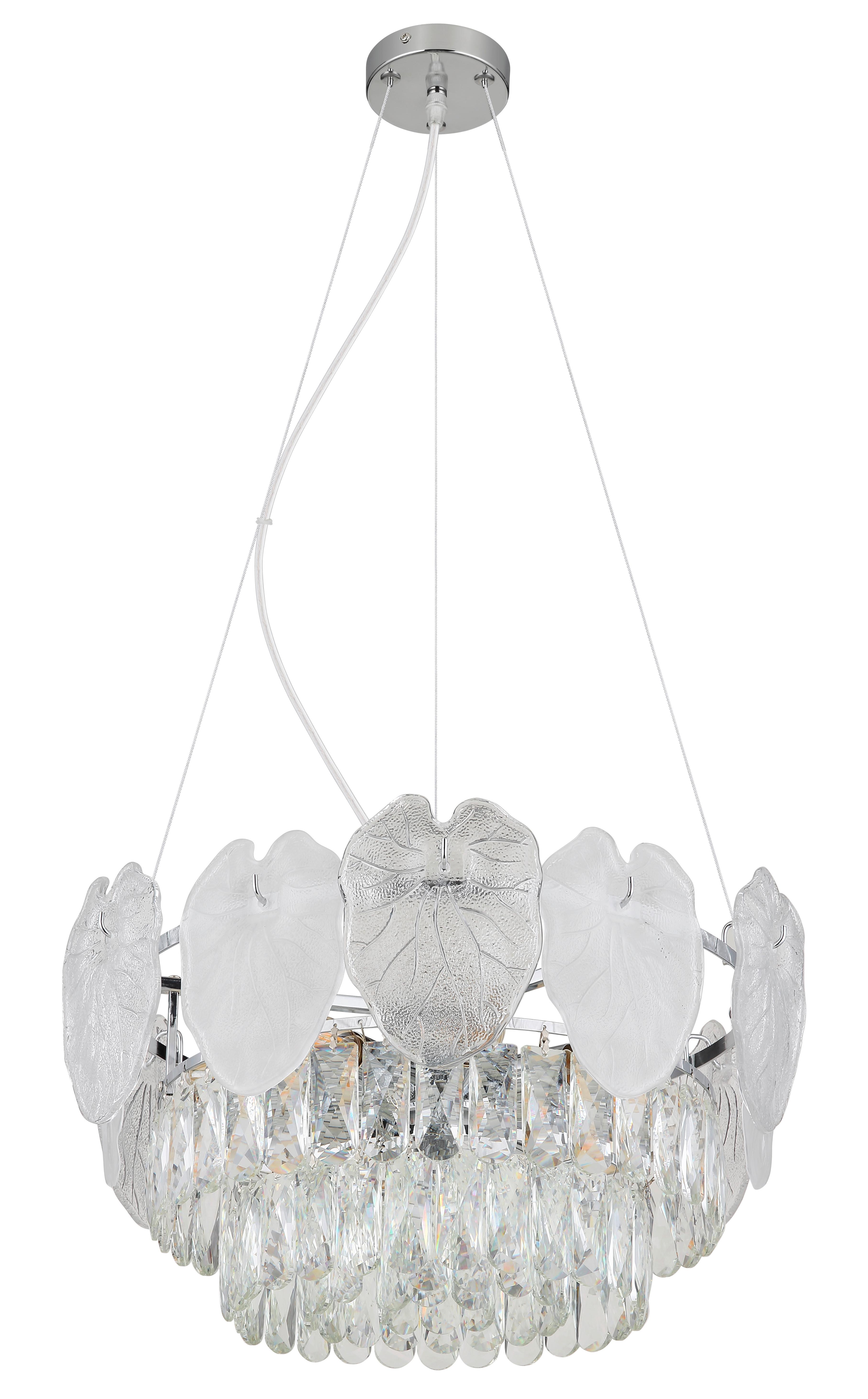 KRONLEUCHTER 15888H - Klar/Chromfarben, Konventionell, Glas/Metall (50/120cm) - Globo