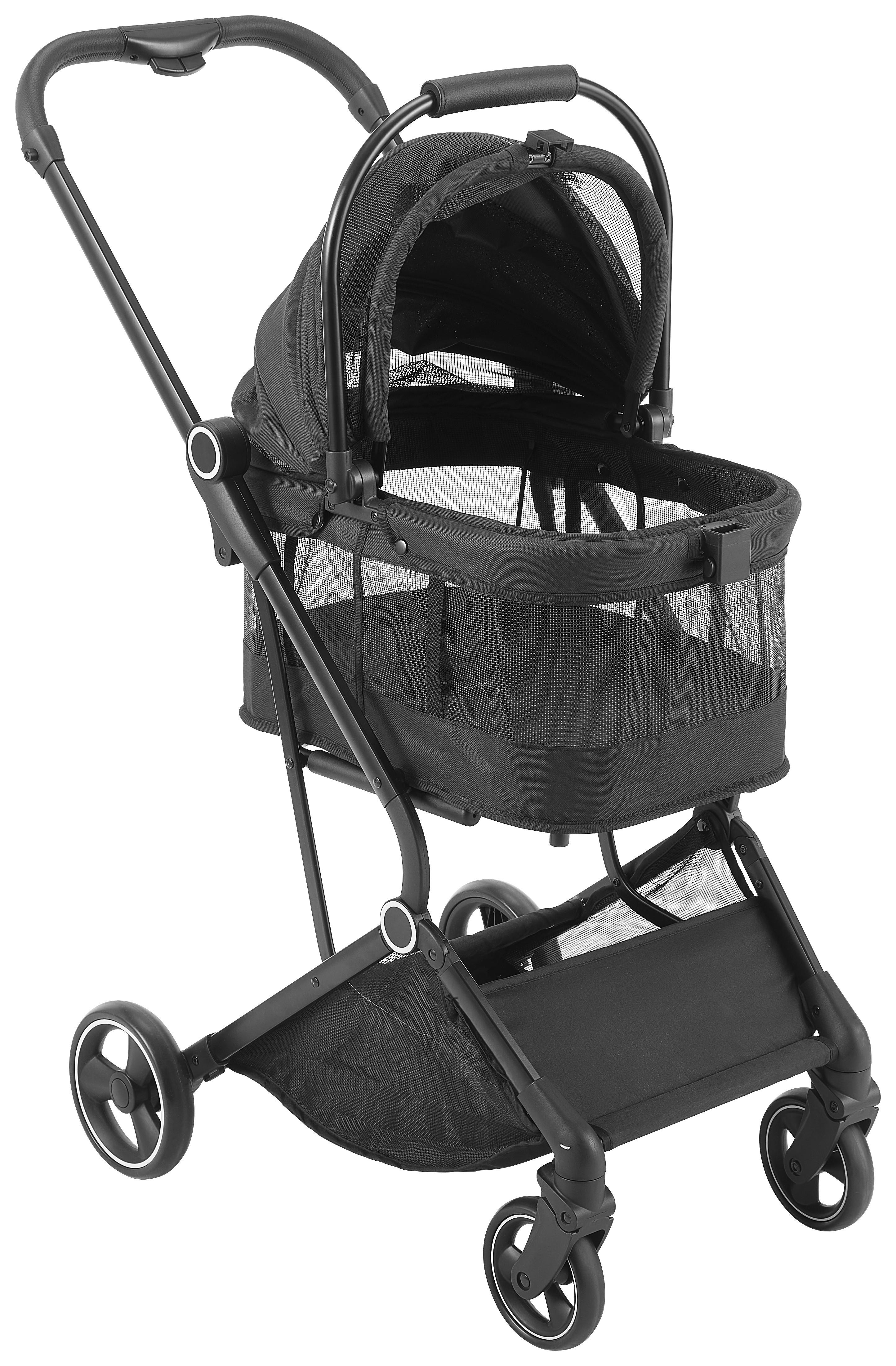 WÓZEK SPACEROWY PETS - czarny, Basics, tworzywo sztuczne/metal (84.5/50.5/103cm)