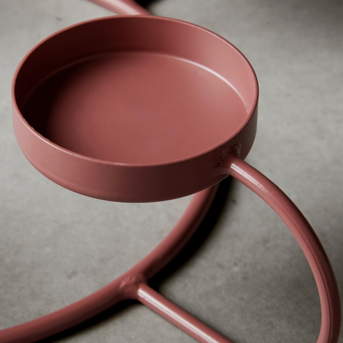 Kerzenhalter Katha in Rot - Beere, Metall (40,5/9cm) - Visiona