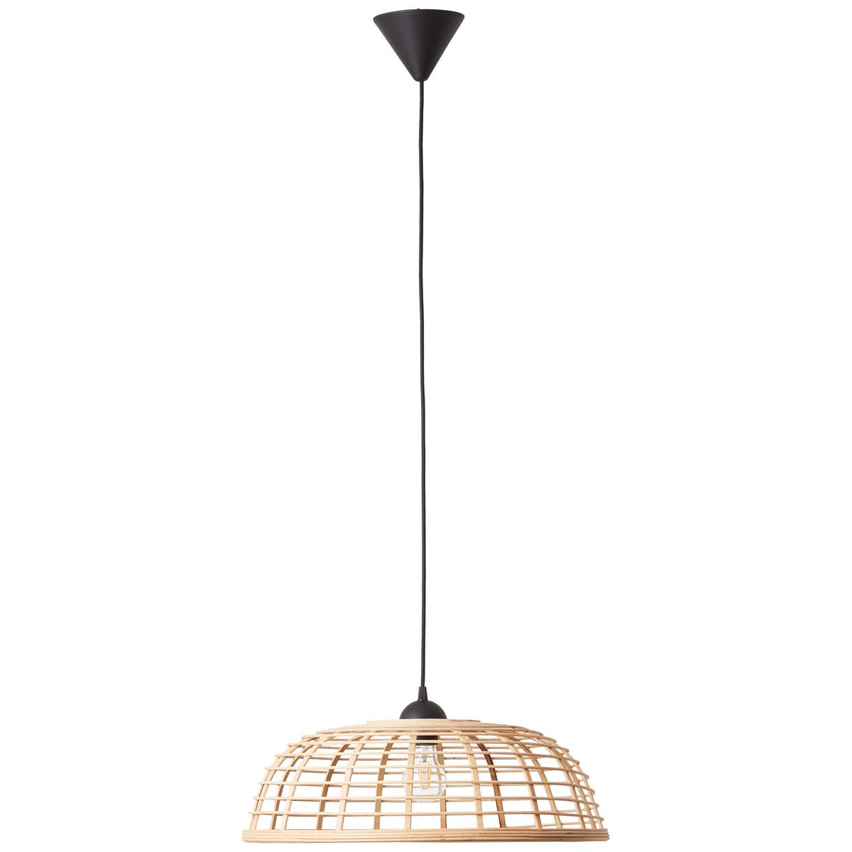 Hängeleuchte Crosstown Schwarz max. 40 Watt - Schwarz, Natur, Holz/Kunststoff (48/130cm) - Brilliant