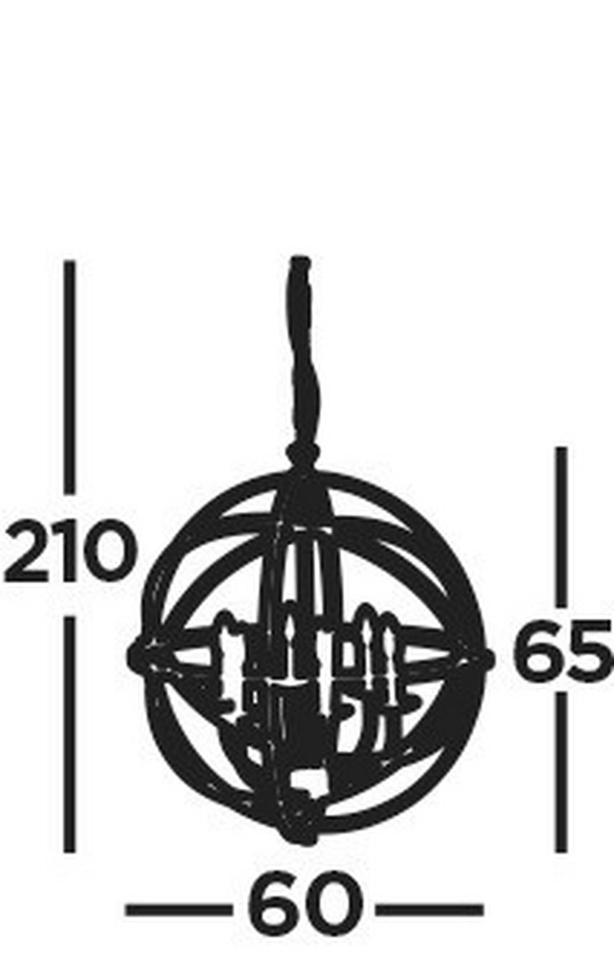 Függőlámpa Orbit 2476-6ab - sárgarézszínű, Design, fém (60/60/210cm)