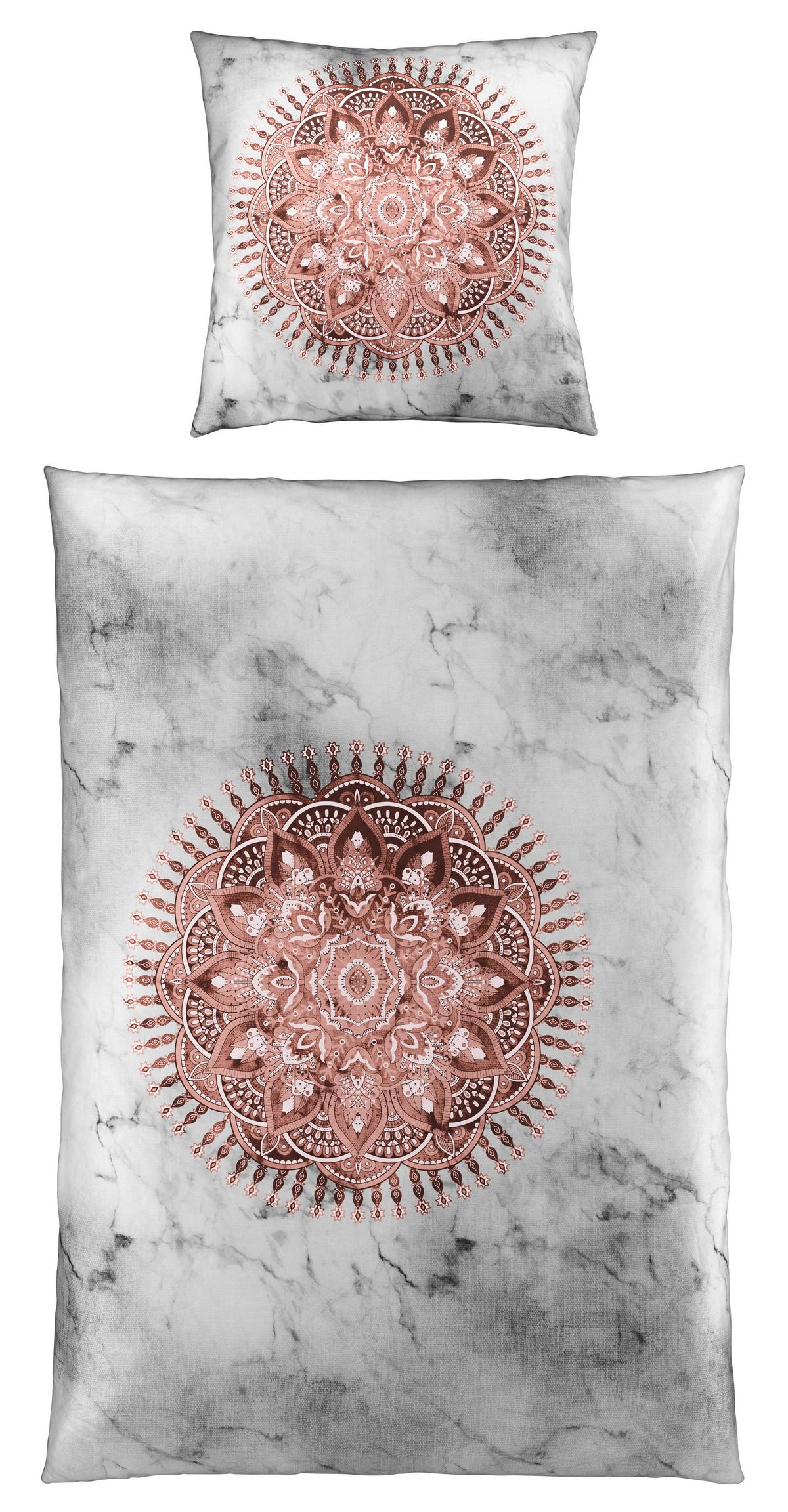 POŚCIEL JB 484 - biały/szary, tkanina (135/200cm) - Novel