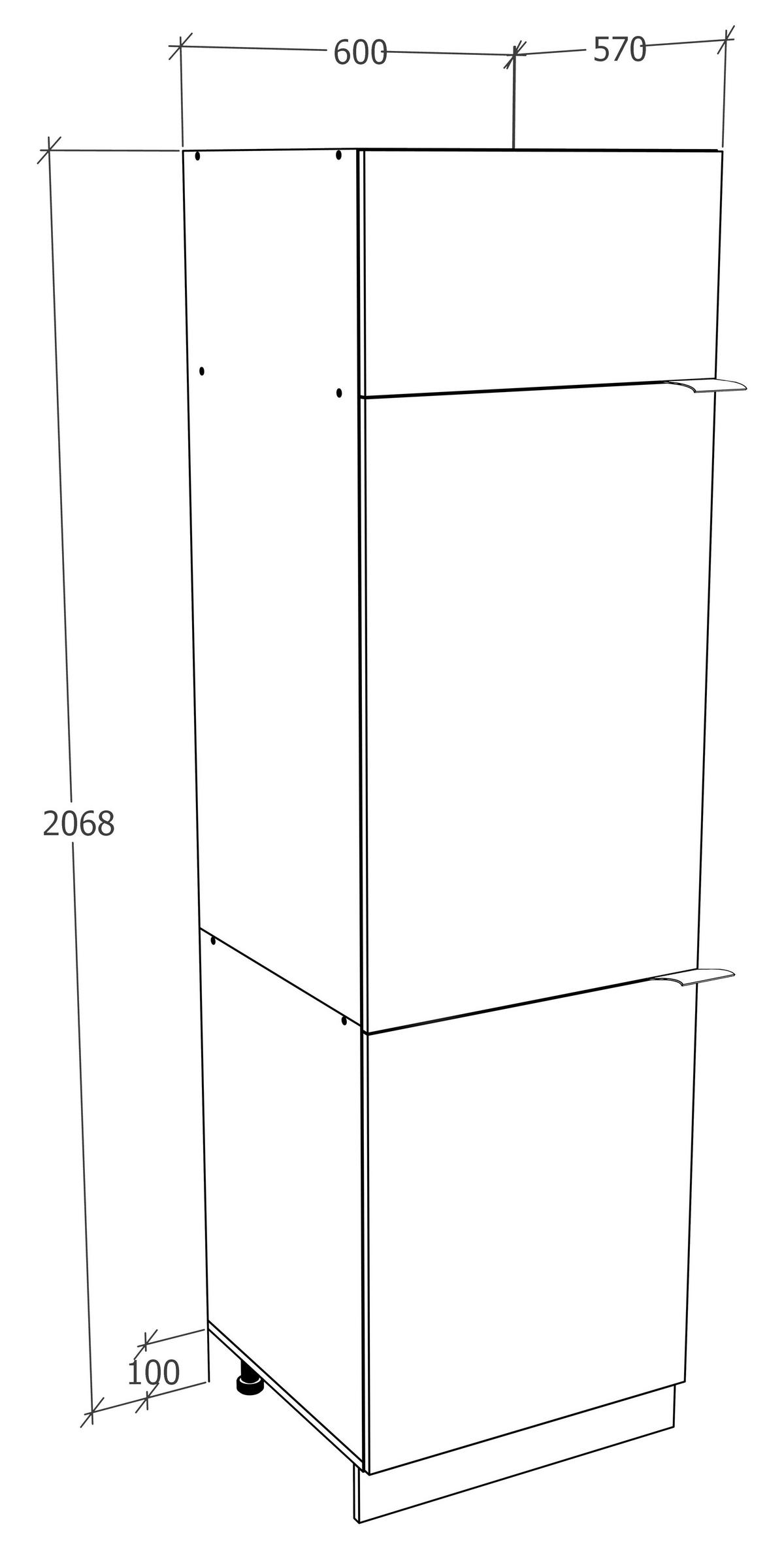 GESCHIRRSCHRANK FASOLA - Weiss/Schwarz, Trend, Holzwerkstoff/Kunststoff (60/207/57cm) - MID.YOU