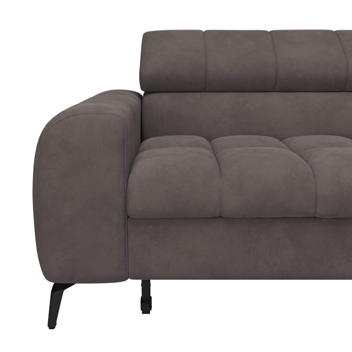 Kutna Garnitura Volf - boje grafita/tamno siva, Trend, tekstil/metal (261/203cm)
