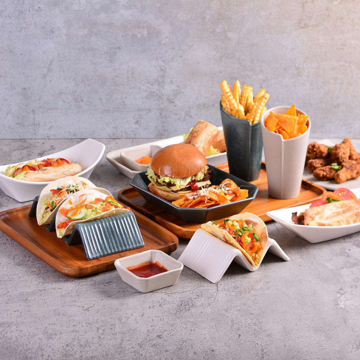 Set Podstavkov Street Taco Stand, 2-Delni - zelena, Basics, keramika (10,5/22cm) - Creatable