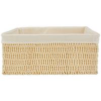 Korb Sally XL Natur/Weiss - Weiss/Naturfarben, Papier/Textil (40/31/17cm) - Mömax