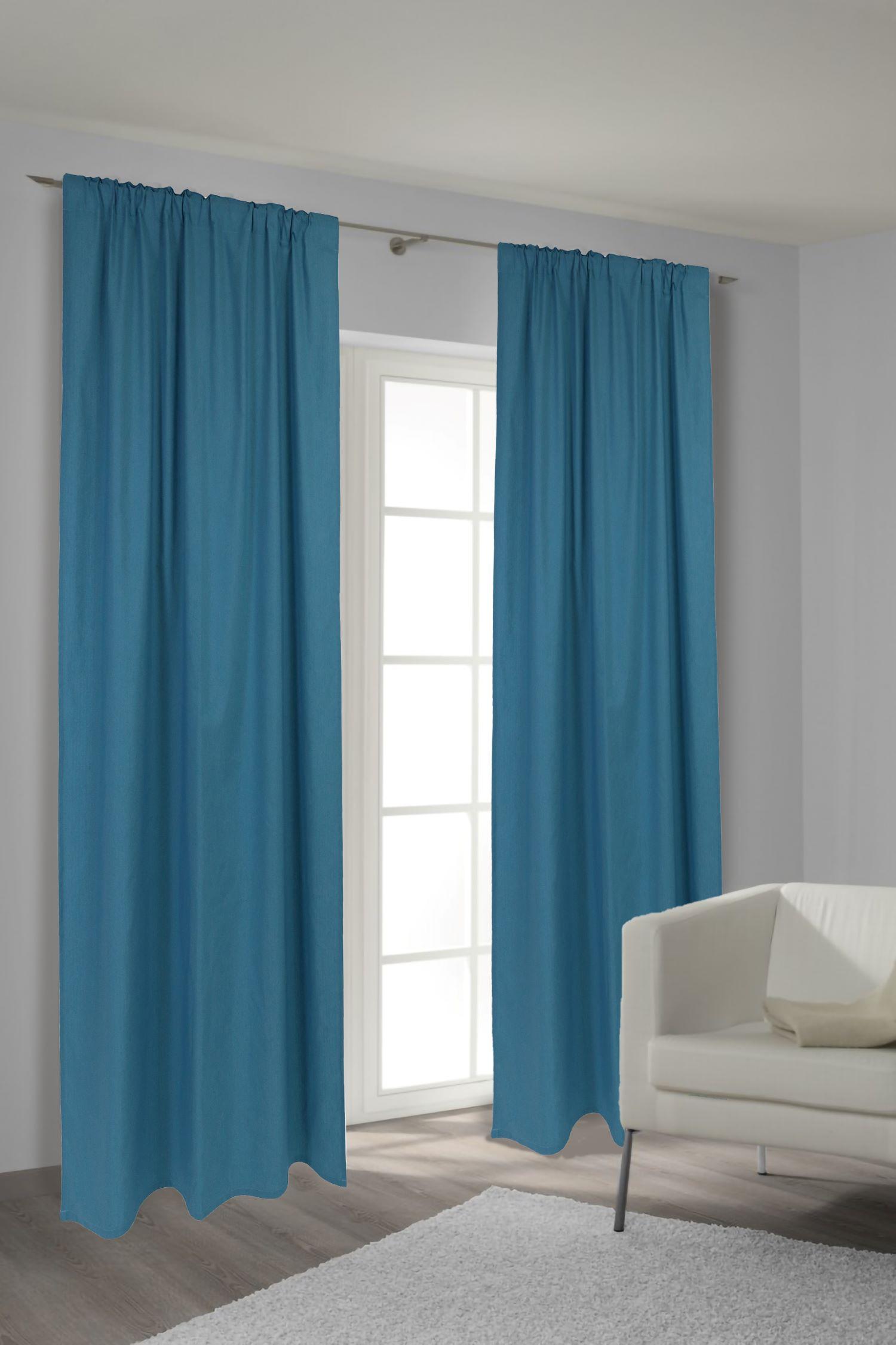 Draperie gata confecționată Emoțion - albastru, textil (140/240cm)