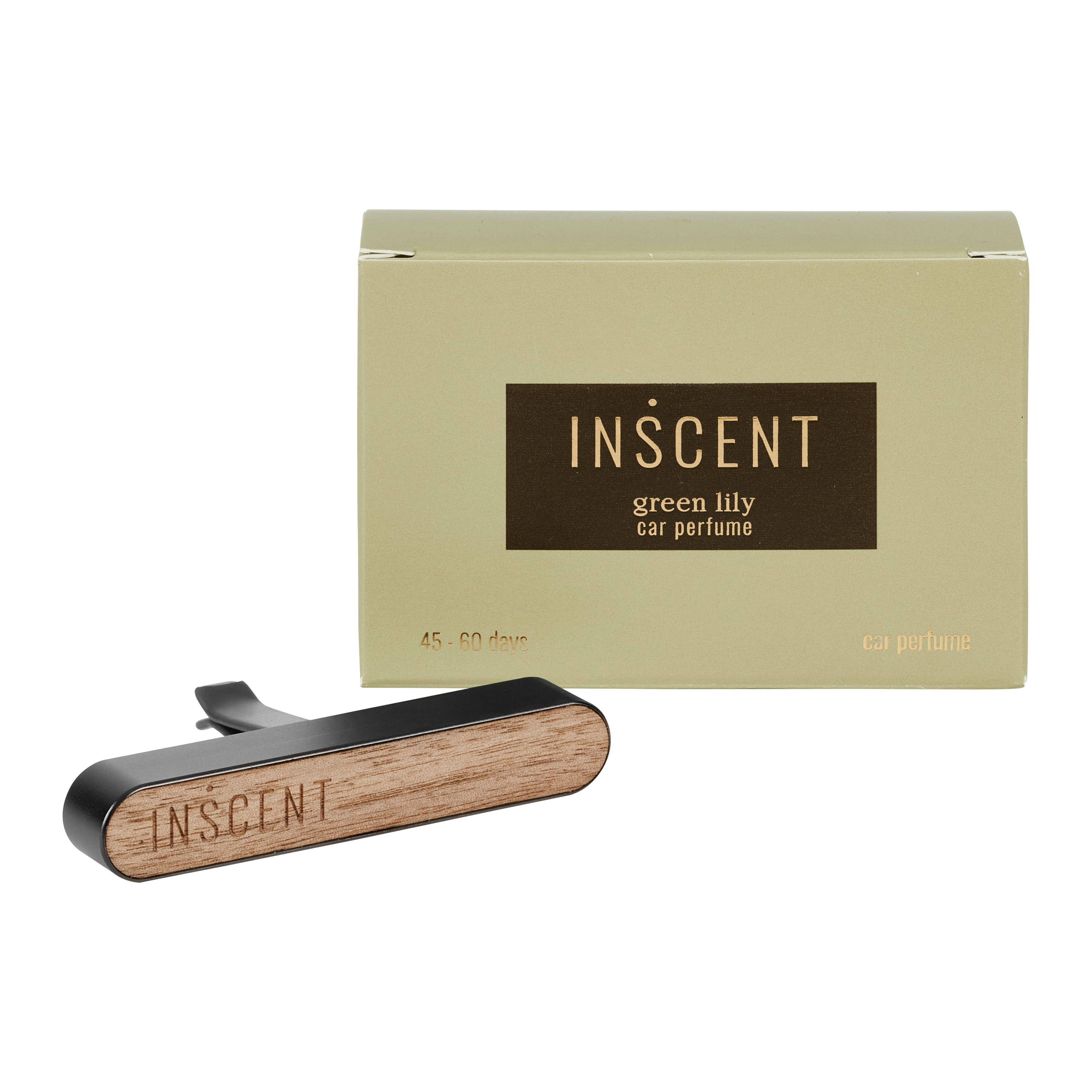 Autoduftstecker Green Lily in Anthrazi/Naturfrarben - Anthrazit/Naturfarben, MODERN, Holz/Kunststoff (8/2/3cm) - Inscent